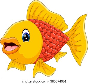 illustration of cute fish cartoon