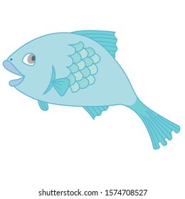 Illustration of cute fish character