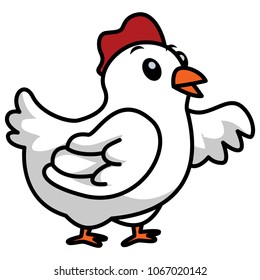Illustration of a cute flat Chicken