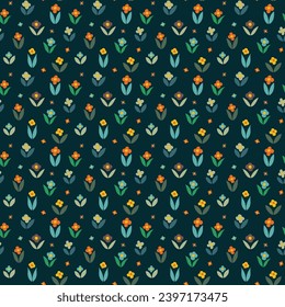 Illustration of cute flower pattern.