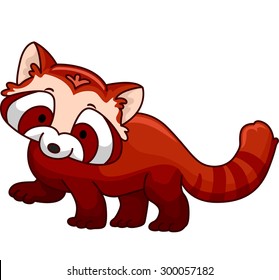 Illustration of a Cute and Fluffy Red Panda