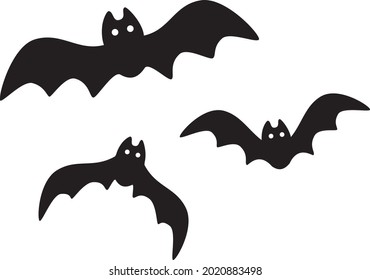 Illustration of a cute flying bat