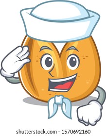 Illustration of Cute fortune cookie cartoon Sailor character