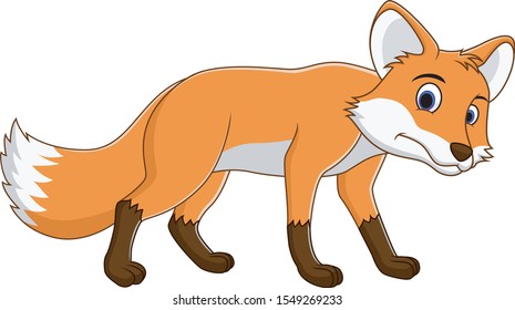 Illustration Cute Fox Cartoon Isolated On Stock Vector (Royalty Free ...