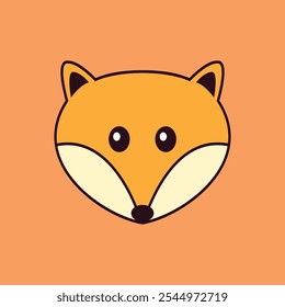 illustration of cute fox head in flat vector design