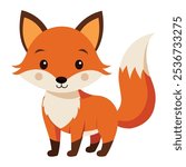 Illustration of Cute Fox Isolated on white