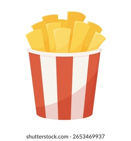 Ilustração de batatas fritas bonitas em um copo