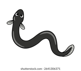 illustration of cute fresh eel