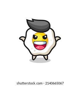 the illustration of cute fried egg doing scare gesture , cute style design for t shirt, sticker, logo element