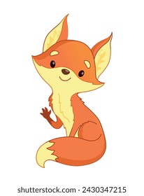 Illustration of a cute friendly fox