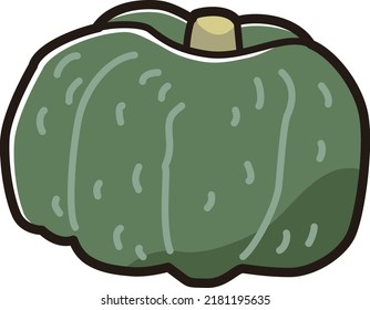 Illustration of a cute and friendly pumpkin character