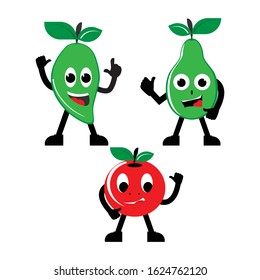 Illustration of cute fruit characters