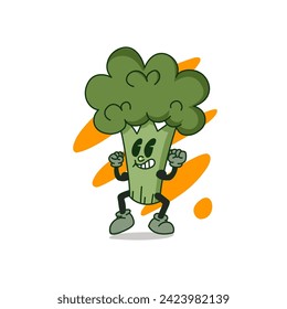 Illustration von süßem Obst- und Gemüsekartoon mit Auge und Hand