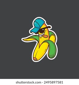 illustration of a cute and fun banana monster character