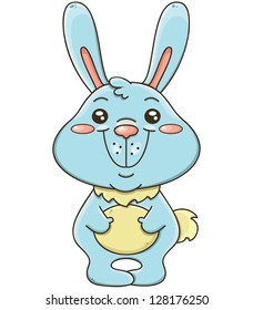 illustration of a cute funny bunny