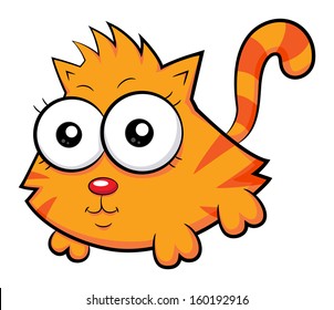 An illustration of a cute funny cat. 