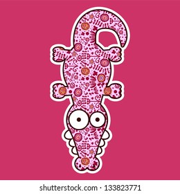 Illustration of a cute funny crocodile