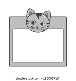 illustration cute and funny kittens frame