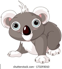 Illustration of cute funny koala