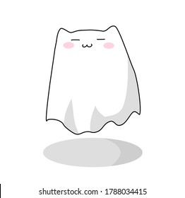 Illustration of cute ghost cat