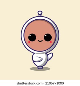 Ilustración de un bonito fantasma llamado pocong