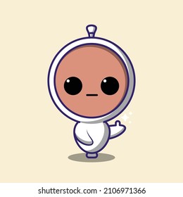Illustration of a cute ghost named pocong