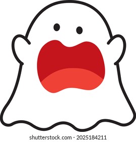 Illustration of a cute ghost that scares you (Halloween)