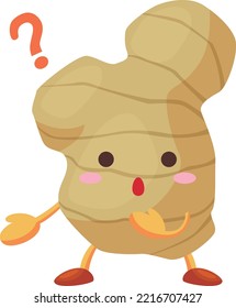 Illustration of a cute ginger character with a curious face