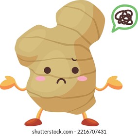 Illustration of a cute ginger character with a grumpy face