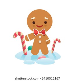 Illustration of a cute gingerbread man