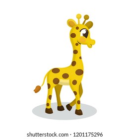 Illustration of Cute Giraffe Animal with Cartoon Style
