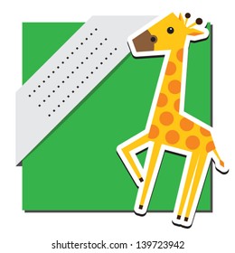 Illustration of a cute giraffe with place for text