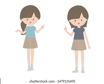 
An illustration of a cute girl explaining the points.