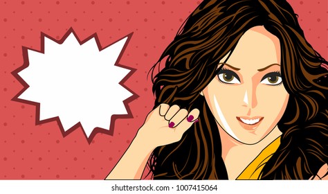 illustration of cute girl. Vector illustration
