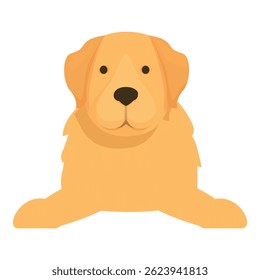Illustration of a cute golden retriever puppy dog lying down with its paws outstretched
