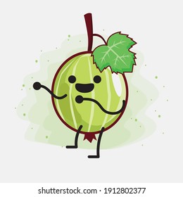 An illustration of Cute Gooseberry Fruit Mascot Character