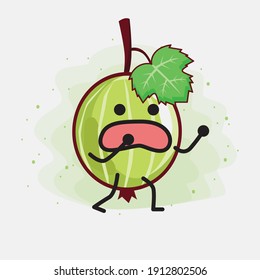 An illustration of Cute Gooseberry Fruit Mascot Character