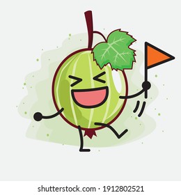 An illustration of Cute Gooseberry Fruit Mascot Character