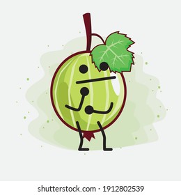 An illustration of Cute Gooseberry Fruit Mascot Character