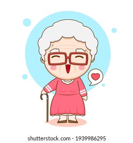 Illustration Of Cute Grand Mother Or Old Woman Character