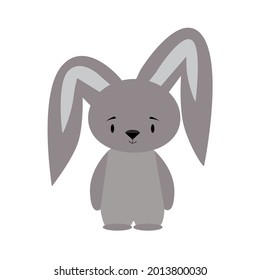 Ilustración de una liebre gris linda. Aislado sobre fondo blanco.