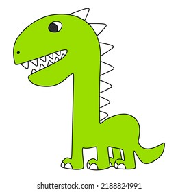 An illustration of a cute green dinosaur