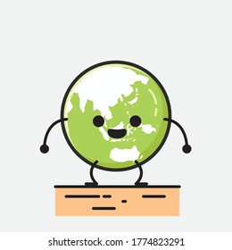 An illustration of Cute Green Earth Vector Character