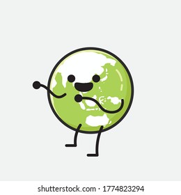 An illustration of Cute Green Earth Vector Character