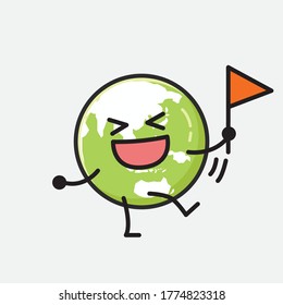 An illustration of Cute Green Earth Vector Character