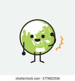 An illustration of Cute Green Earth Vector Character