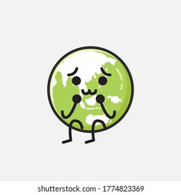 An illustration of Cute Green Earth Vector Character