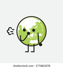 An illustration of Cute Green Earth Vector Character
