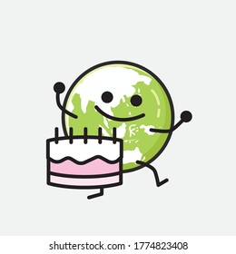 An illustration of Cute Green Earth Vector Character