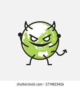 An illustration of Cute Green Earth Vector Character